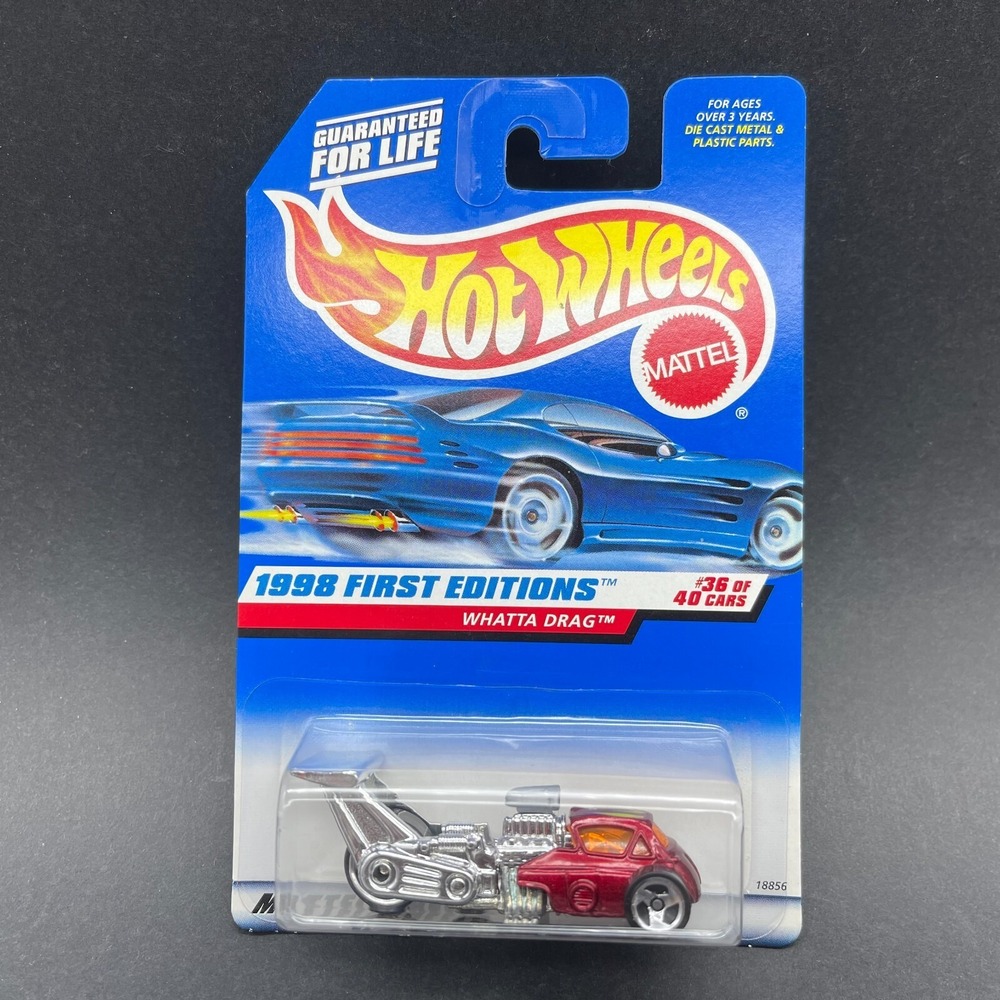 Hot Wheels Whatta Drag Three Wheel Car Red Diecast 1/64 Scale First Editions 673